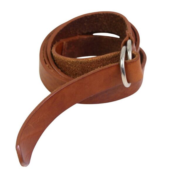 HANDCRAFTED TAN BROWN REAL LEATHER 7/8"Wd SKINNY DRESS CASUAL WOMEN'S BELT L(C77 - Picture 5 of 10